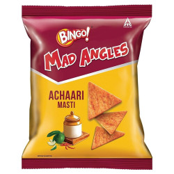 Bingo! Mad Angles Achaari Masti - Mango Pickle Flavour Crunchy Triangle Chips Pack Bingo! Mad Angles Achaari Masti - Mango Pickle Flavour Crunchy Triangle Chips Pack